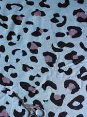 Load image into Gallery viewer, 1YD 28IN Blue Leopard French Terry | Kayla's Destash