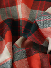 Load image into Gallery viewer, Midnight Navy &amp; Poppy Red Plaid Flannel