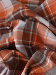 Load image into Gallery viewer, Brown &amp; Orange Plaid Flannel