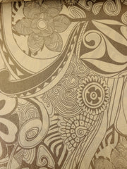 Load image into Gallery viewer, Beige &amp; Brown Glitter Floral 100% Silk Jersey