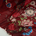Load image into Gallery viewer, Everly Floral on Burgundy Stretch Mesh

