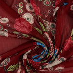 Load image into Gallery viewer, Everly Floral on Burgundy Stretch Mesh
