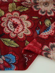 Load image into Gallery viewer, Everly Floral on Burgundy Stretch Mesh
