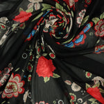 Load image into Gallery viewer, Everly Floral on Black Stretch Mesh
