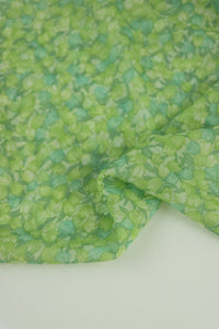 Serenity Floral (Green) Stretch Mesh