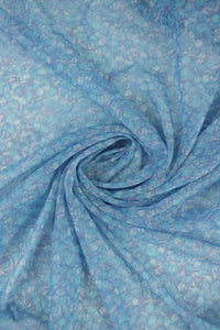 Serenity Floral (Blue) Stretch Mesh