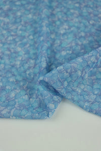 Serenity Floral (Blue) Stretch Mesh