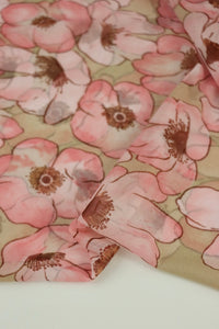 Remi Floral (Pink) Stretch Mesh