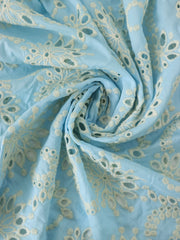 Load image into Gallery viewer, 1YD 12IN REMNANT; Light Blue Sanibel 100% Cotton Broderie Anglaise
