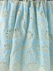 Load image into Gallery viewer, 1YD 12IN REMNANT; Light Blue Sanibel 100% Cotton Broderie Anglaise
