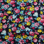 Load image into Gallery viewer, Flower Bed on Navy Rayon Challis
