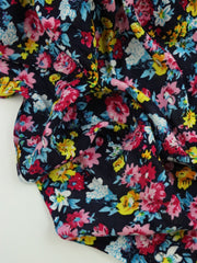 Load image into Gallery viewer, Flower Bed on Navy Rayon Challis