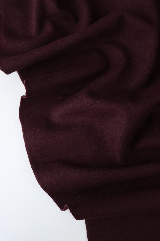 Dark Burgundy Bellevue Brushed Wool Knit | By The Half Yard