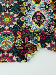 Load image into Gallery viewer, Citrus &amp; Teal Kaleidoscope Rayon Challis