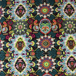 Load image into Gallery viewer, Citrus &amp; Teal Kaleidoscope Rayon Challis
