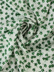 Load image into Gallery viewer, Green Cloverfield on Ivory Rayon Challis