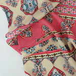 Load image into Gallery viewer, Melon Pink &amp; Aqua Boho Stripe Rayon Challis
