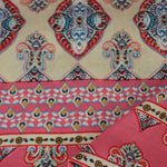Load image into Gallery viewer, Melon Pink &amp; Aqua Boho Stripe Rayon Challis
