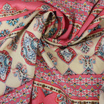 Load image into Gallery viewer, Melon Pink &amp; Aqua Boho Stripe Rayon Challis
