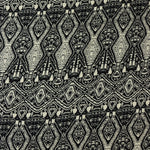 Load image into Gallery viewer, Black &amp; Beige Geometric Stripe Rayon Challis
