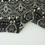 Load image into Gallery viewer, Black &amp; Beige Geometric Stripe Rayon Challis
