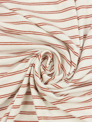 Load image into Gallery viewer, Rust Double Pinstripe Rayon Spandex Jersey | Made in USA