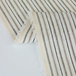 Load image into Gallery viewer, Taupe/Black/Ivory Ticking Stripe 100% Linen
