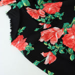 Load image into Gallery viewer, Red Roses on Black Rayon Challis
