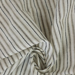 Load image into Gallery viewer, Taupe/Black/Ivory Ticking Stripe 100% Linen
