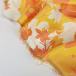 Load image into Gallery viewer, Yellow &amp; Melon Floral Linen Rayon Blend
