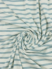 Load image into Gallery viewer, Teal Double Pinstripe Rayon Spandex Jersey | Made in USA

