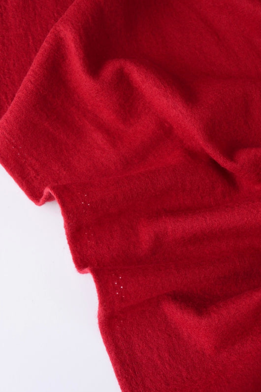 Ruby Red Bellevue Brushed Wool Knit | By The Half Yard