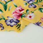 Load image into Gallery viewer, Garden Floral on Yellow Rayon Challis

