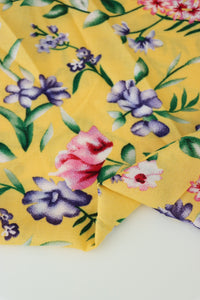 Garden Floral on Yellow Rayon Challis