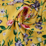 Load image into Gallery viewer, Garden Floral on Yellow Rayon Challis
