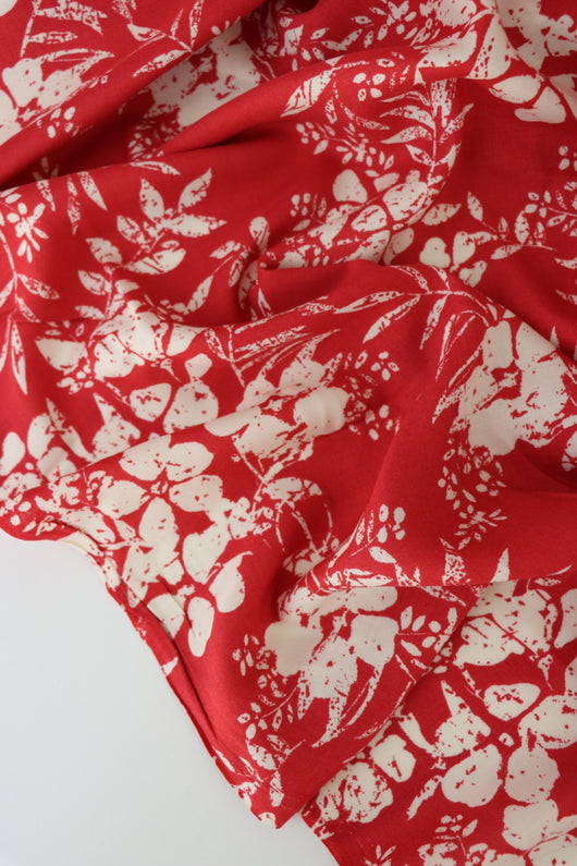 Hawaiian Floral on Punch Rayon Challis