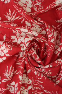 Hawaiian Floral on Punch Rayon Challis