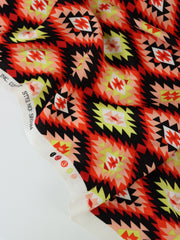 Load image into Gallery viewer, Citrine &amp; Red Edgy Diamonds Rayon Challis