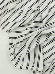 Load image into Gallery viewer, Dark Navy Double Pinstripe Rayon Spandex Jersey | Made in USA