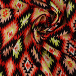 Load image into Gallery viewer, Citrine &amp; Red Edgy Diamonds Rayon Challis
