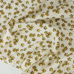 Load image into Gallery viewer, Gold Cloverfield on Ivory Rayon Challis
