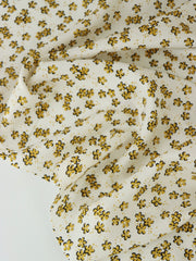 Load image into Gallery viewer, Gold Cloverfield on Ivory Rayon Challis