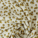 Load image into Gallery viewer, Gold Cloverfield on Ivory Rayon Challis

