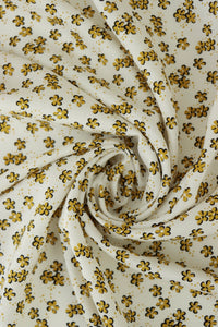 Gold Cloverfield on Ivory Rayon Challis