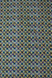 Blue/Purple/Yellow Geometric Rayon Challis