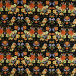 Load image into Gallery viewer, Yellow &amp; Orange Floral on Black Rayon Challis
