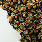 Load image into Gallery viewer, Yellow &amp; Orange Floral on Black Rayon Challis
