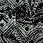 Load image into Gallery viewer, 1YD PRECUT; Black &amp; White Chevron Rayon Challis
