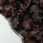Load image into Gallery viewer, Burgundy &amp; Blue Paisley on Black Rayon Challis
