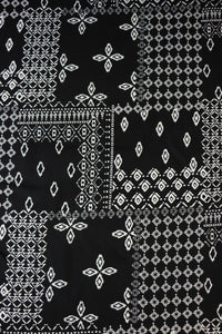 Patchwork on Black Rayon Challis